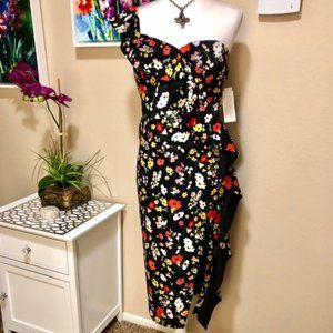 AIDAN MATTOX one shoulder floral. NWT
